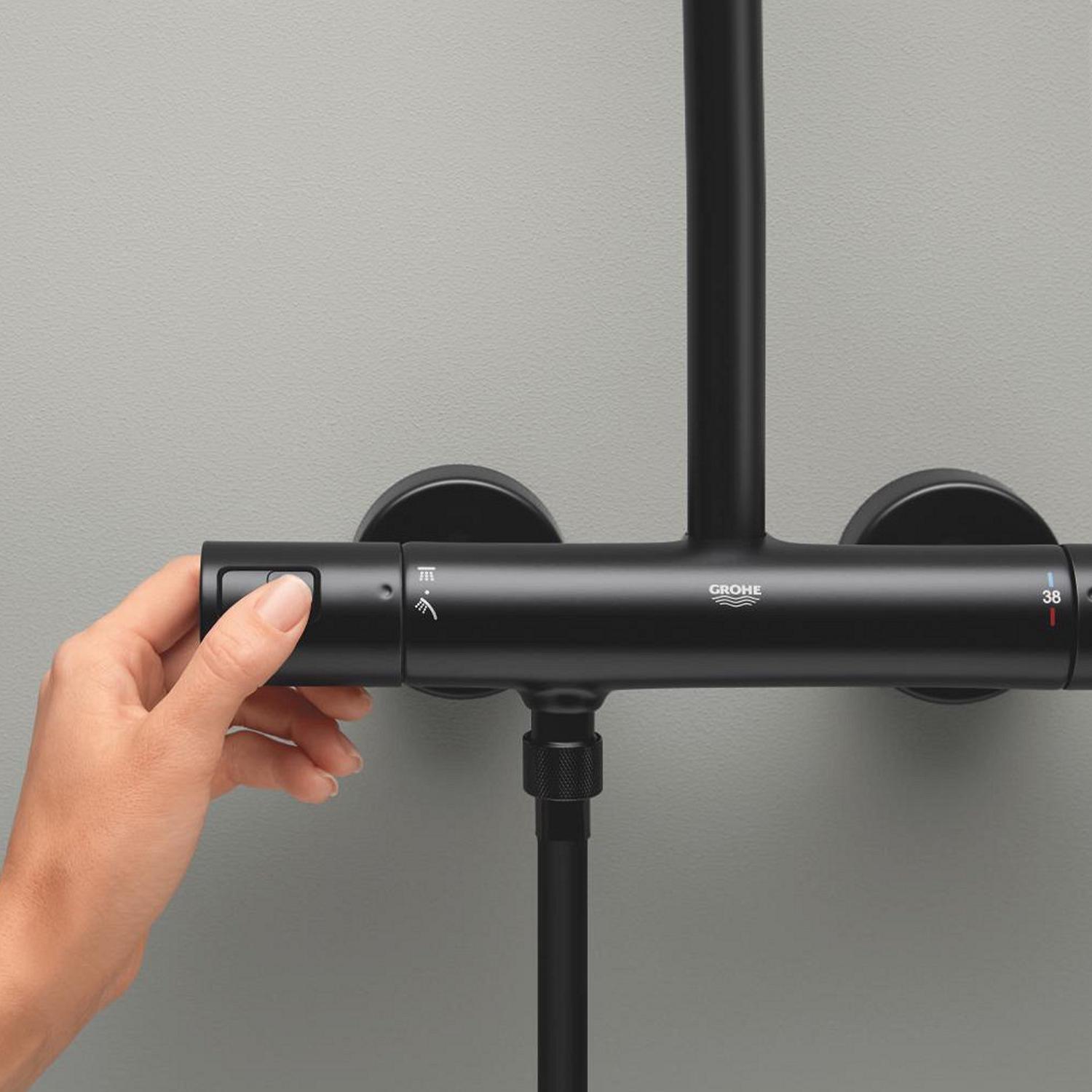 Душова система з термостатом Grohe Vitalio Start 266772431 Чорний (234221) - фото 5