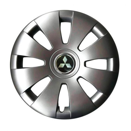 Ковпаки автомобільні SKS 423 R16 з логотипом Mitsubishi 4 шт. Сріблястий