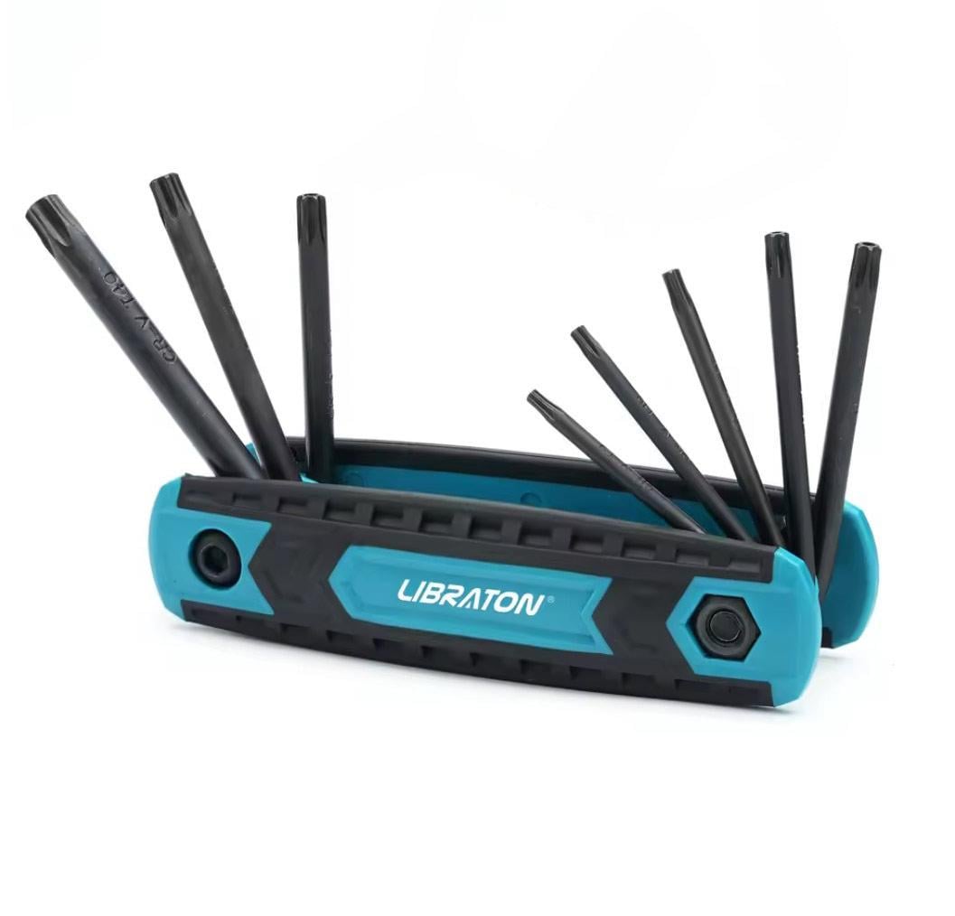 Набор ключей-звездочек Libratone Security Torx 8в1 T9-T40 складной CR-V сталь (35369898)