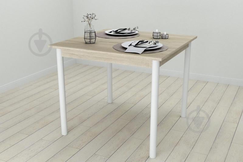 Стол кухонный Ferrum-decor Агата 75x90x90 Белый ДСП Сонома 16мм (AGA0025)
