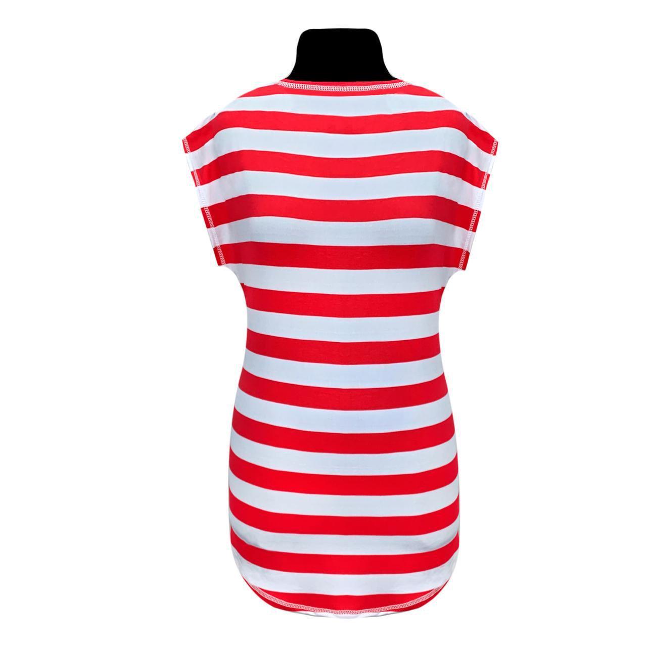 Блузка вискоза со спущенными рукавами полоска р.52-54 Коралловый (922) - фото 3 Блузка вискоза со спущенными рукавами полоска р.52-54 Коралловый (922) - фото 3