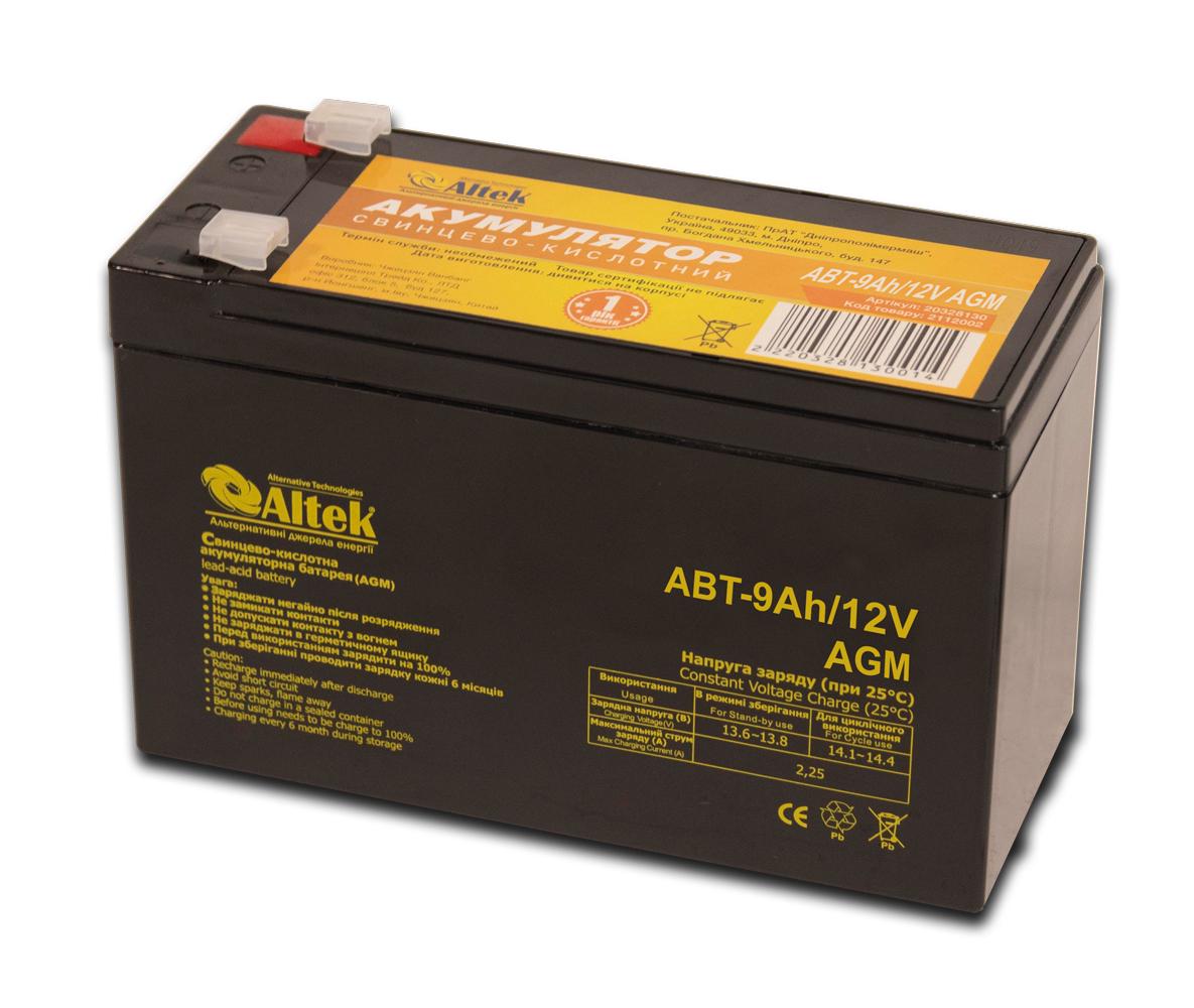 Аккумулятор Altek ABT 9Аh 12V AGM