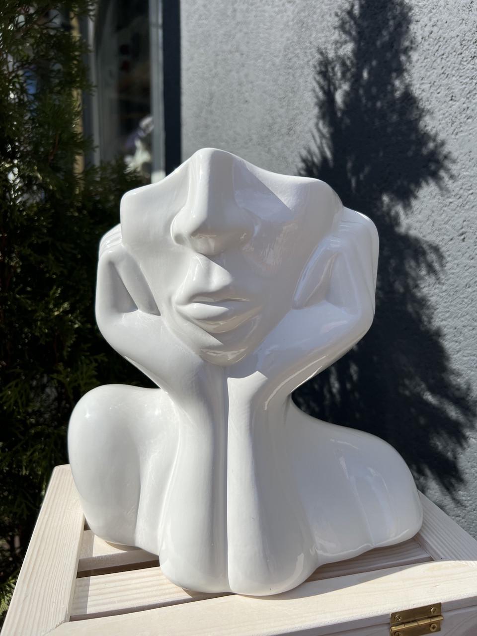 Ваза керамічна Nana ceramics Леді 22 см Білий глянець (22550)