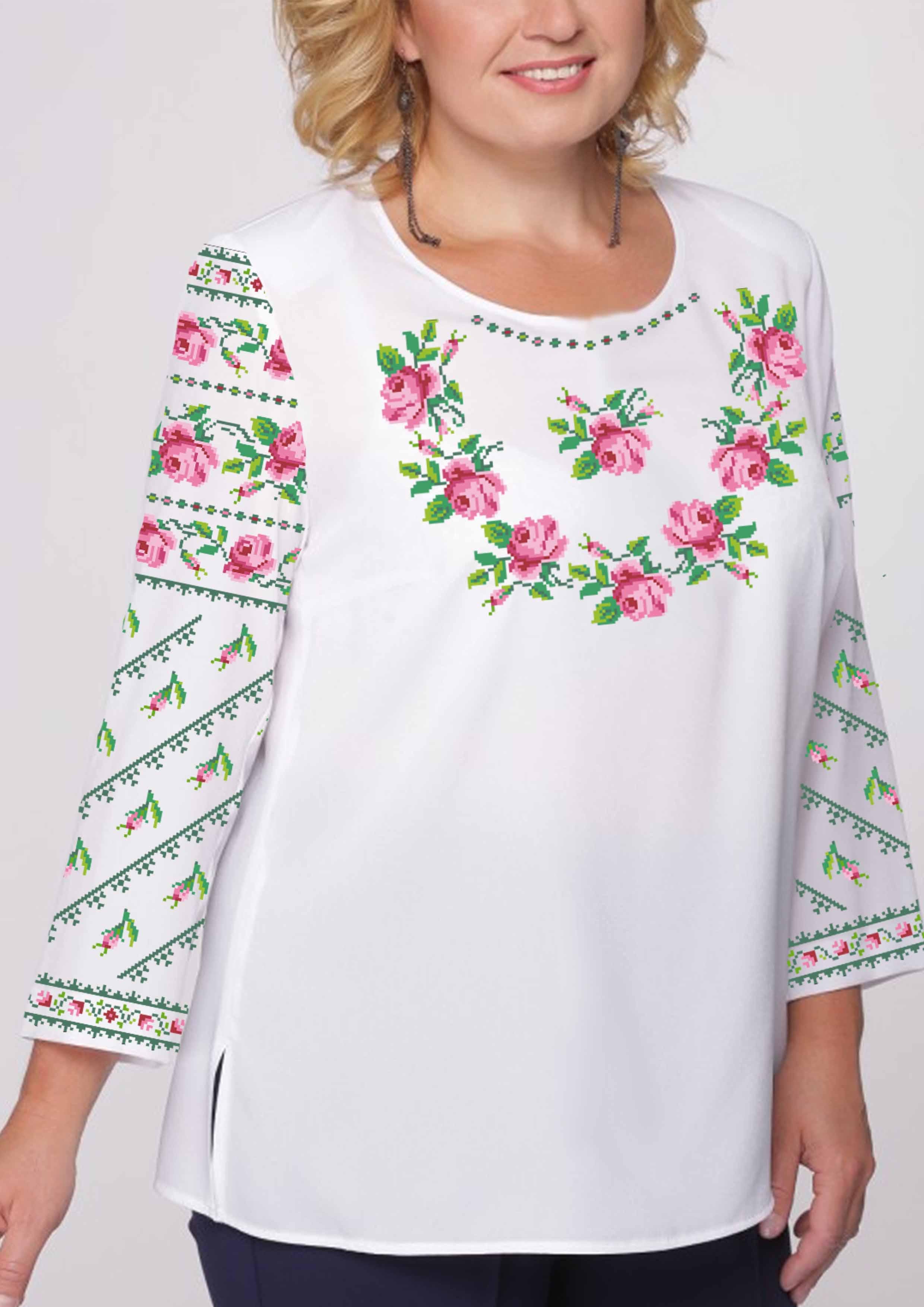 Заготовка для вышивки нитями или бисером рубашка СЖ-74 домотканое полотно