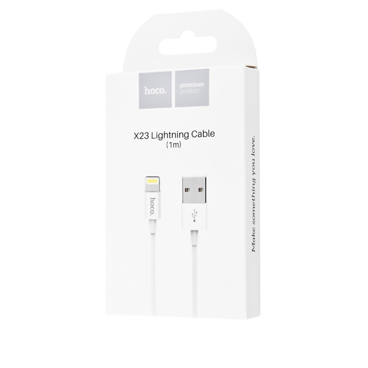 Кабель Hoco X23 Skilled lightning charging data cable White - фото 2