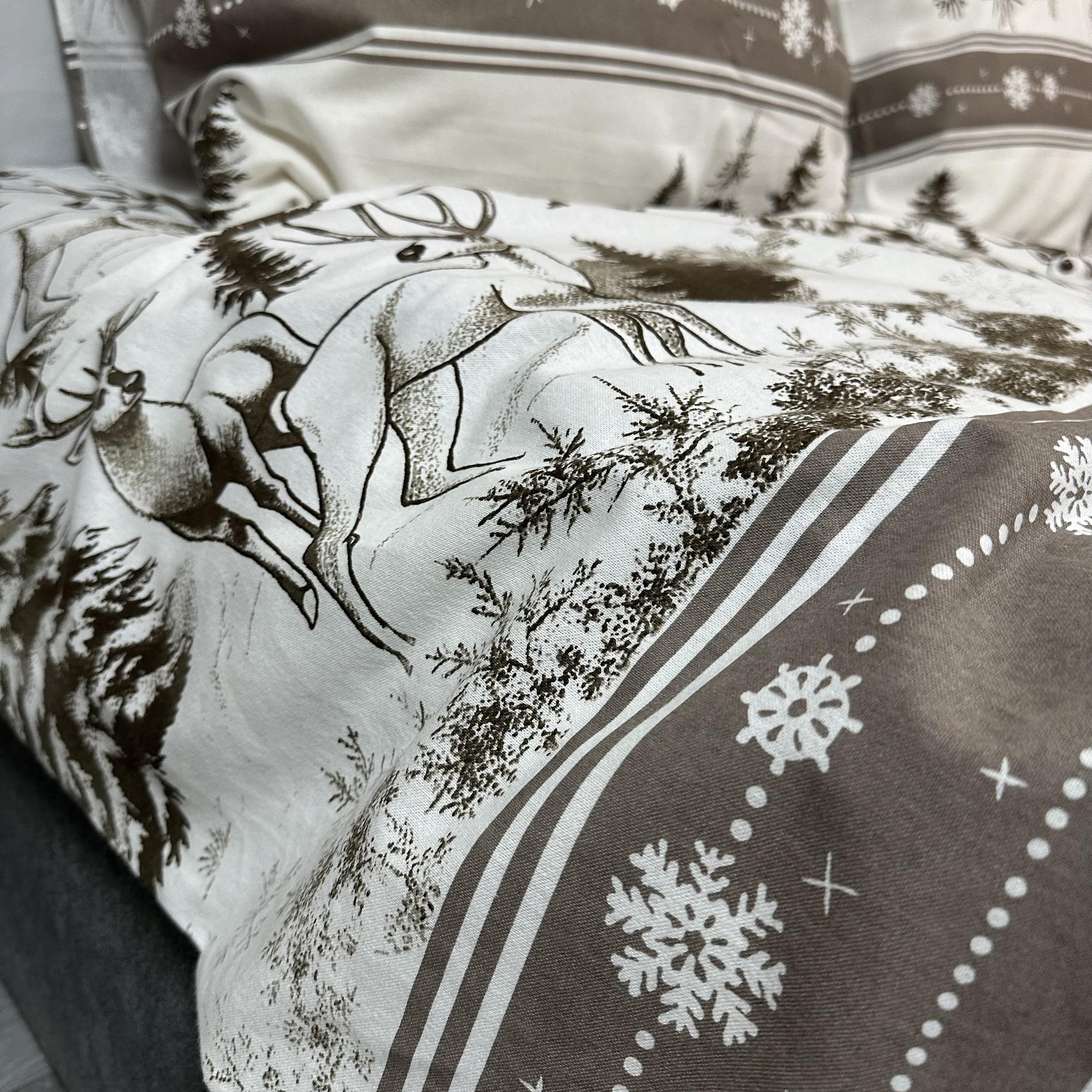 Комплект постільної білизни байкова Зимовий євро Сірий (байка 1-3) - фото 10 Комплект постільної білизни байкова Зимовий євро Сірий (байка 1-3) - фото 10