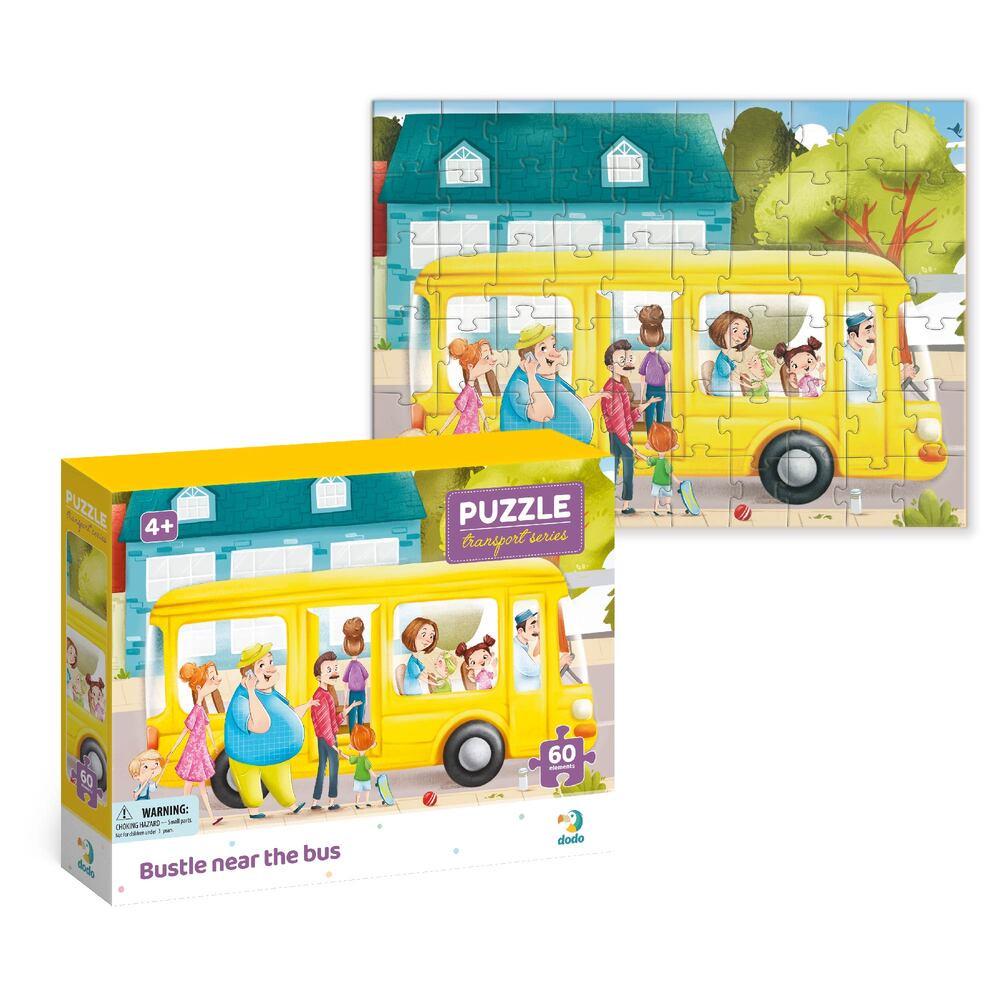 Пазл картонный детский Dodo Суета возле автобуса 60 деталей