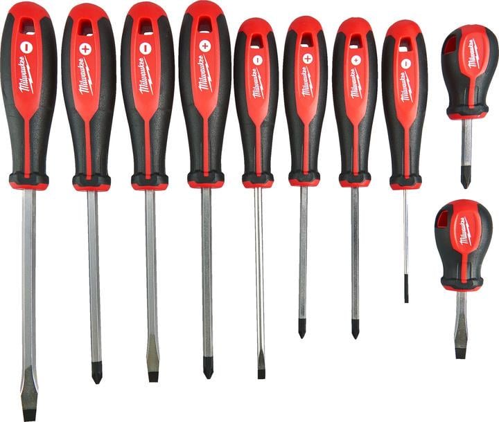 Набір магнітних викруток Milwaukee PH/PZ/SL 10 шт. (4932471808)