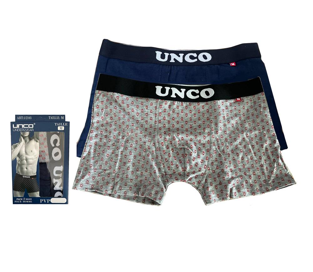 Трусы-боксеры мужские UNCO Underwear 2 шт. L Grey/Blue (1/2103-1-L)