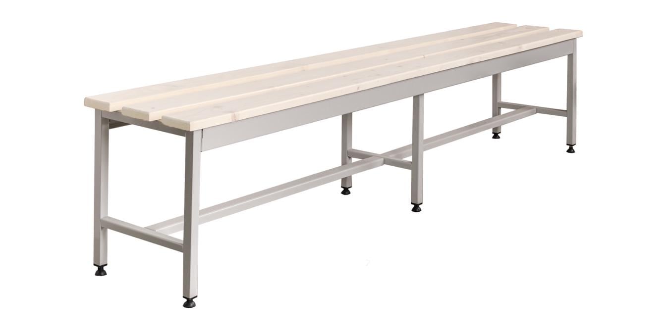 Лавка гардеробная Галиндустрия ЛГ-1-200 для раздевалки с регулируемыми ножками Светло-серый (132-119-000004861)