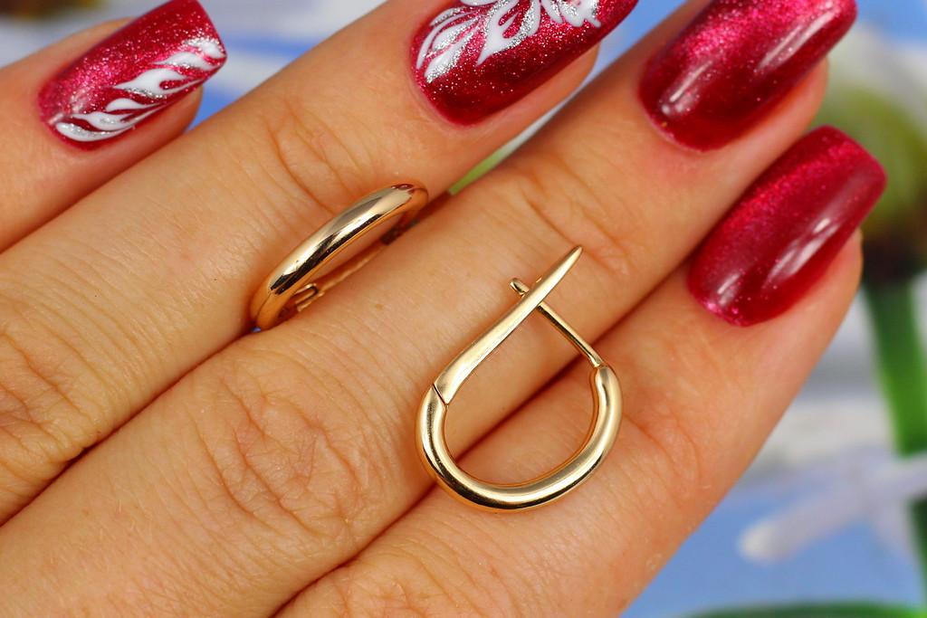 Серьги Xuping Jewelry Овальные колечки 1,5 см Золотистый (1467850208)