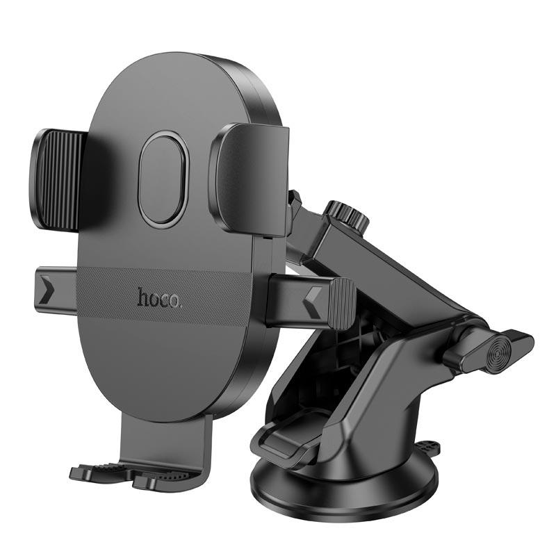 Тримач для телефону в машину Hoco Mighty One-Button Car holder H19 Black (12586559)