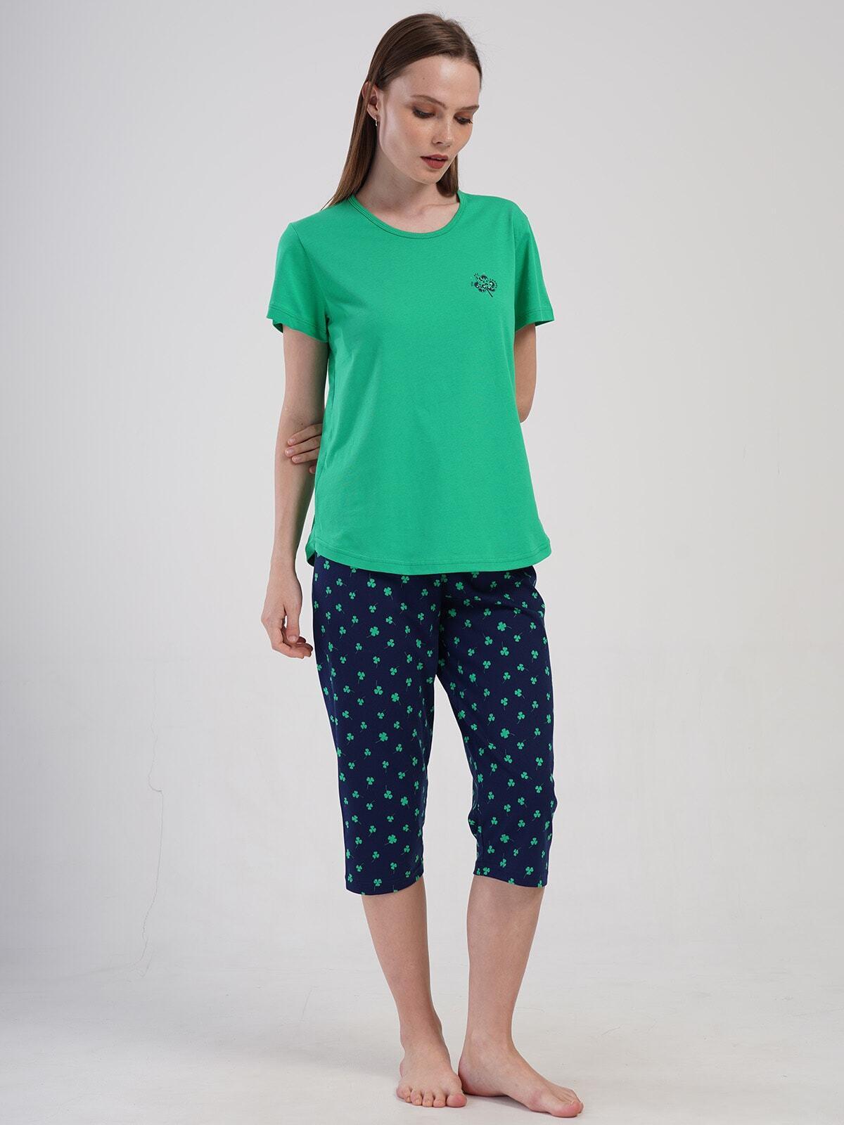 Костюм хлопковый из футболки и капри Зеленый (Vien-4081590245/3) - фото 5 Костюм хлопковый из футболки и капри Зеленый (Vien-4081590245/3) - фото 5