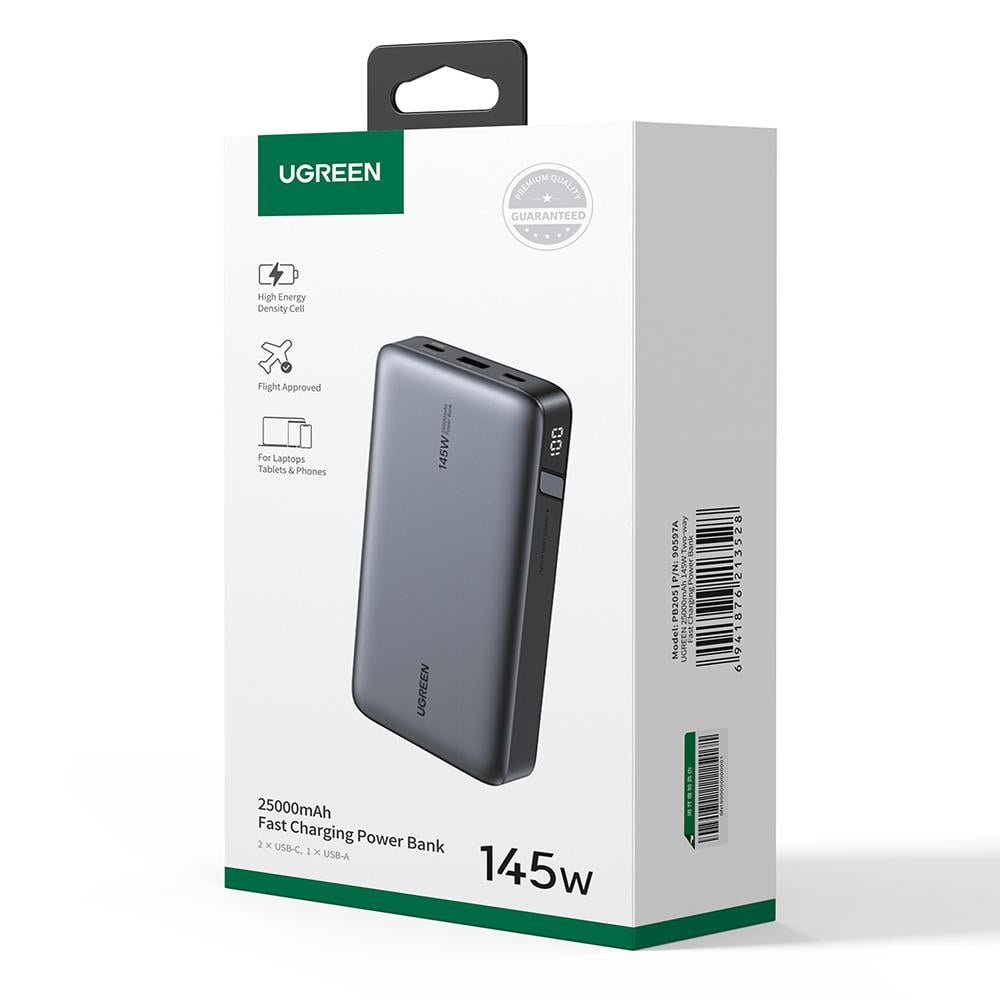 Аккумулятор внешний для ноутбука UGREEN PB205 25000 mAh 145W Two-way Fast Charging Power Bank Gray (90597A) - фото 10 Аккумулятор внешний для ноутбука UGREEN PB205 25000 mAh 145W Two-way Fast Charging Power Bank Gray (90597A) - фото 10