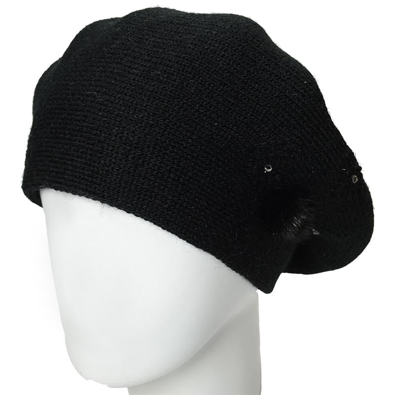 Берет жіночий Lirus Дреда вовняний подвійний Чорний (164066)