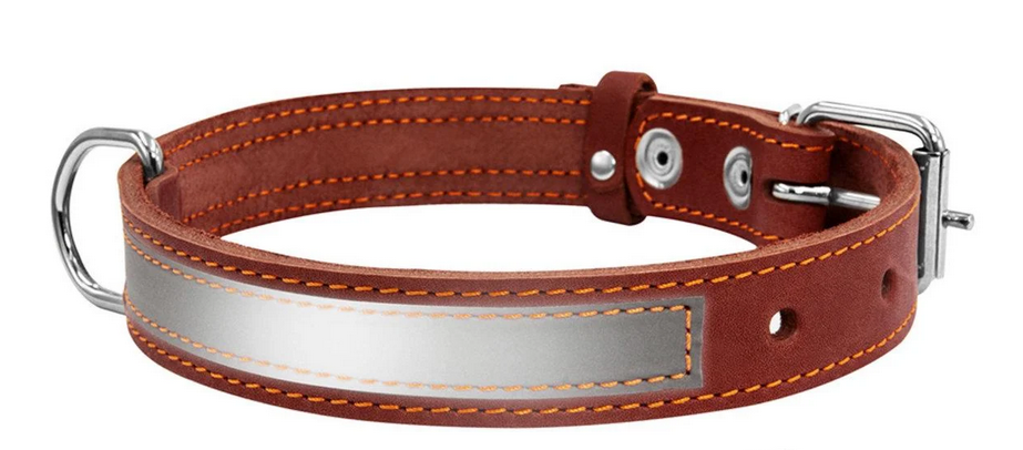 Ошейник CoLLaR светоотражающий Ш 35 мм Д 48-63 см Коричневый (Collar02986)