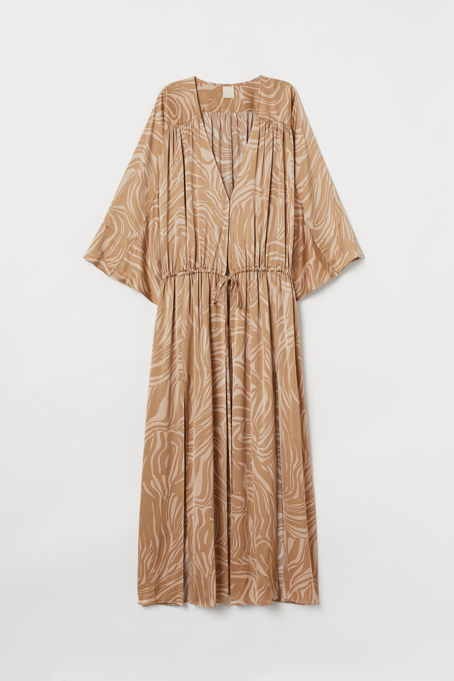 Платье-туника с узором S Бежевый (8917281wer)