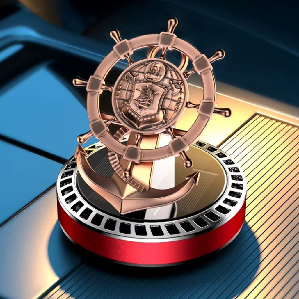 Ароматизатор багаторазовий Корабельний штурвал автомобільний на сонячній батареї Червоний - фото 2 Ароматизатор багаторазовий Корабельний штурвал автомобільний на сонячній батареї Червоний - фото 2