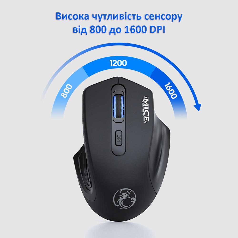 Мышка беспроводная iMice G-1800 USB+Bluetooth на аккумуляторе - фото 7