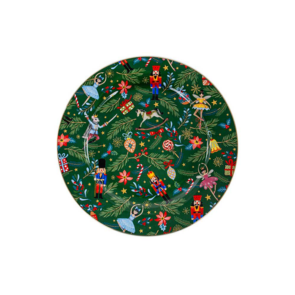 Набор из 6 фарфоровых тарелок Lefard Christmas 922-070 27 см Green - фото 2