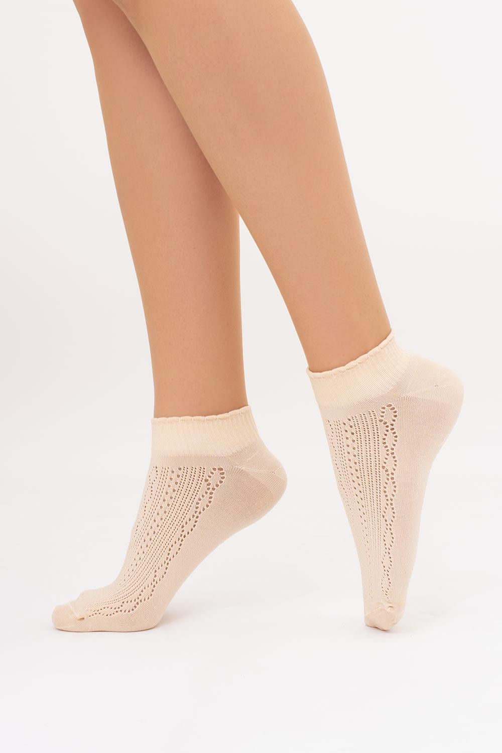 Носки женские короткие с сетчатым плетением Giulia WS1 AIR 011 р. 36/40 Beige (30668203)