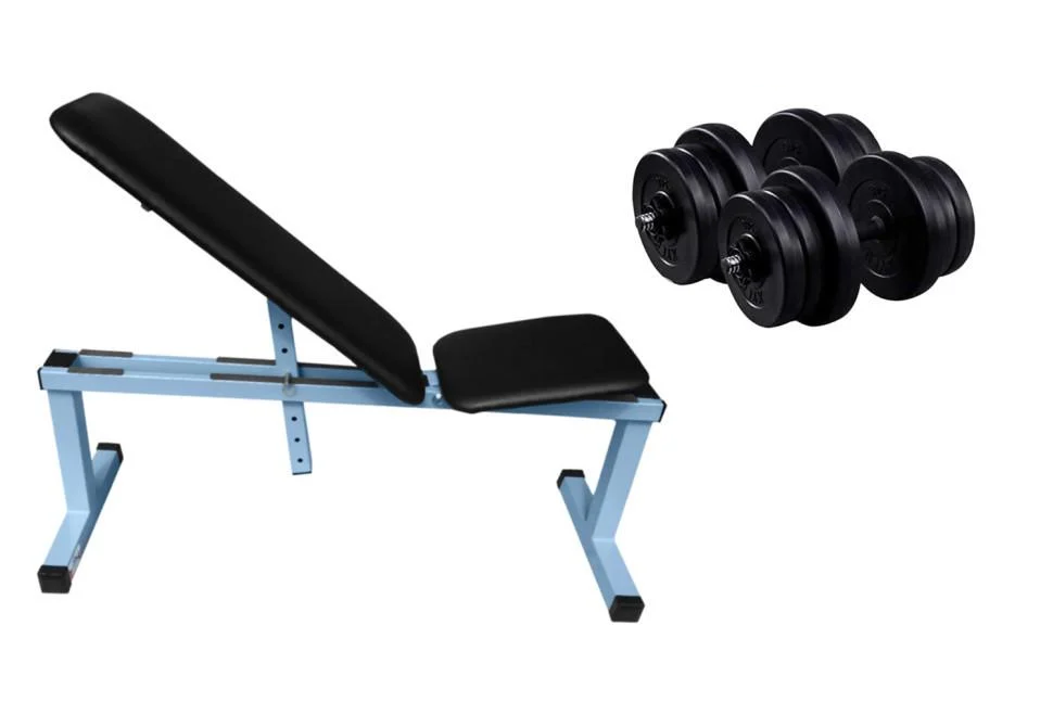 Спортивна лава для жиму лежачи універсальна регульована RN-Sport та гантелі з ABS-покриттям 20 кг 2 шт. (2764274566) Спортивна лава для жиму лежачи універсальна регульована RN-Sport та гантелі з ABS-покриттям 20 кг 2 шт. (2764274566)