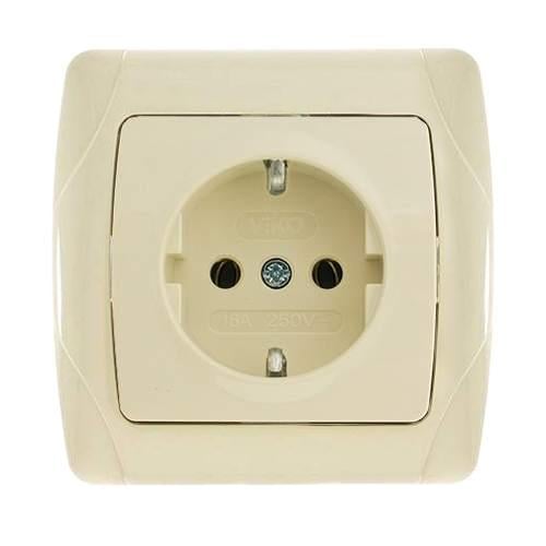 Розетка одинарная с заземлением Viko Carmen Кремовый (00000003500)