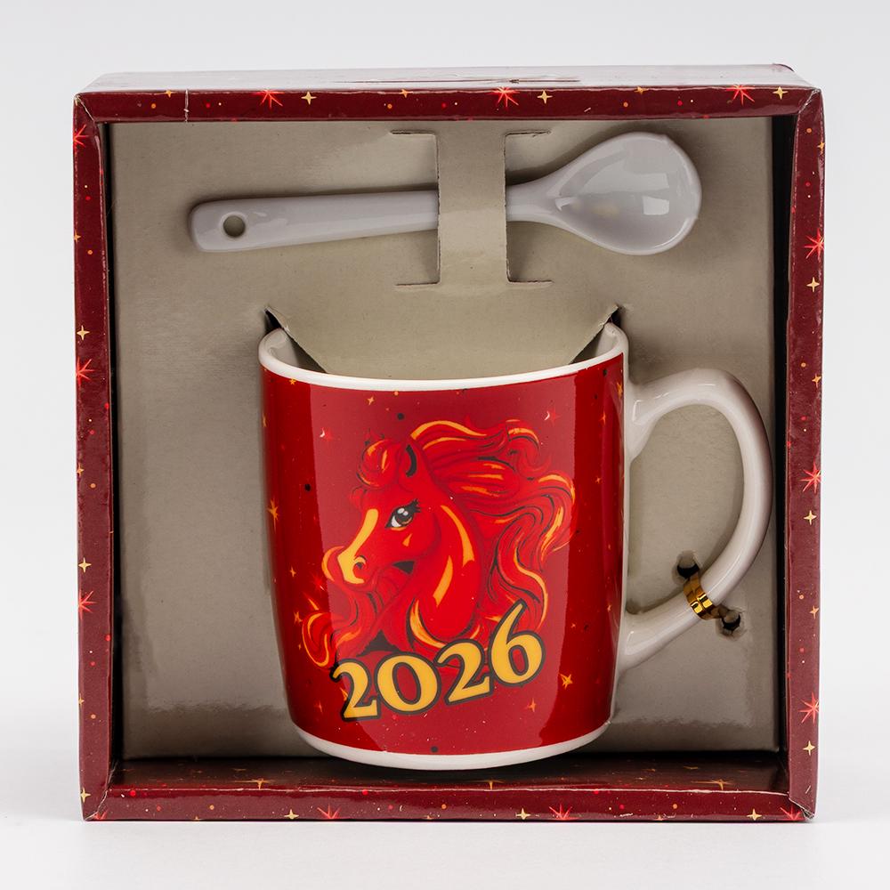 Чашка з ложечкою Символ 2026 Вогняний Кінь 200 мл (9250-004) - фото 3 Чашка з ложечкою Символ 2026 Вогняний Кінь 200 мл (9250-004) - фото 3