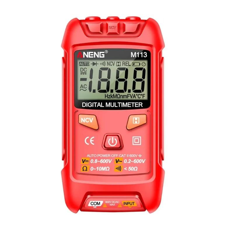 Мультиметр автоматический Aneng M113 LCD AC/DC автоотключение Red (500401)