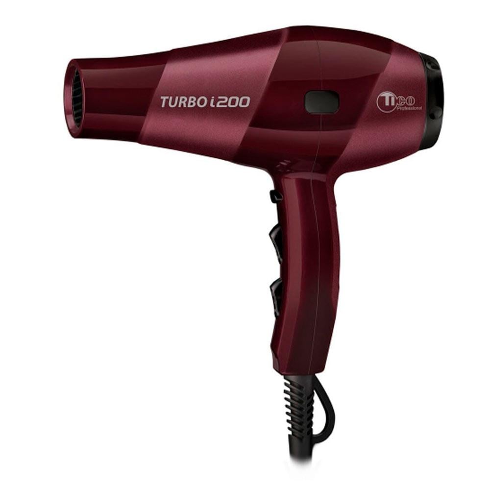 Фен профессиональный TICO Professional Turbo i200 2 насадки/турмалиновое покрытие/быстрая сушка 2300 Вт Бордо (30809)