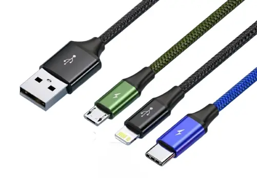 Кабель Baseus 3в1 USB - Lightning/MicroUSB/Type-C 1,2 м (230049-2)