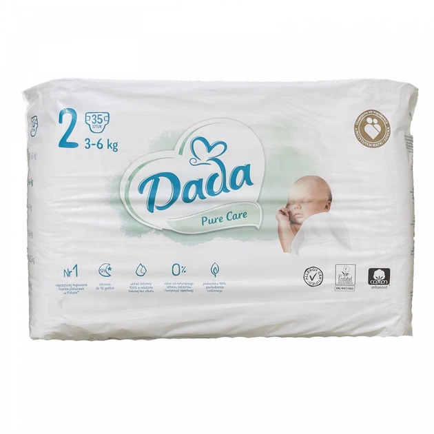 Подгузники детские Dada Pure Care 2 3-6 кг 35 шт. (72678338)