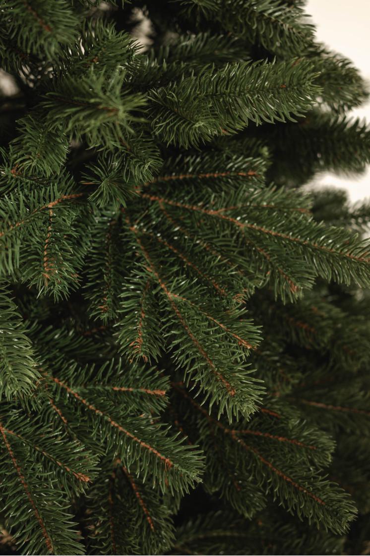 Гілка штучна Елегант лита новорічна для декору 1 м Зелений - фото 3