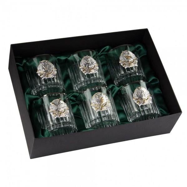 Набор стаканов для виски Boss Crystal Охота хрусталь/золото/серебро 6 шт. (GPB6MYS2PG)