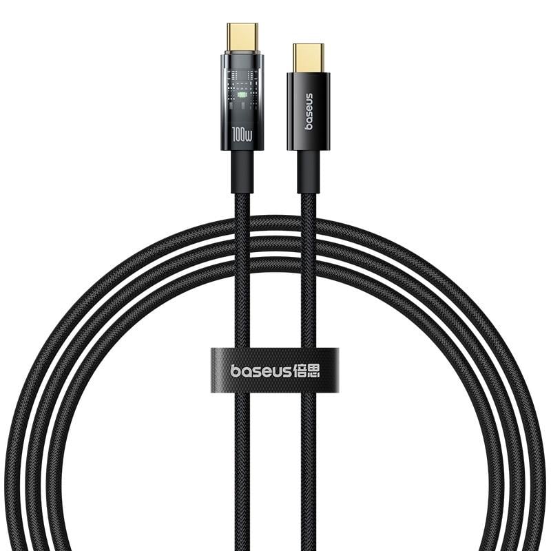 Кабель BASEUS Explorer USB-C для USB-C 100W 2 м Черный (612195)