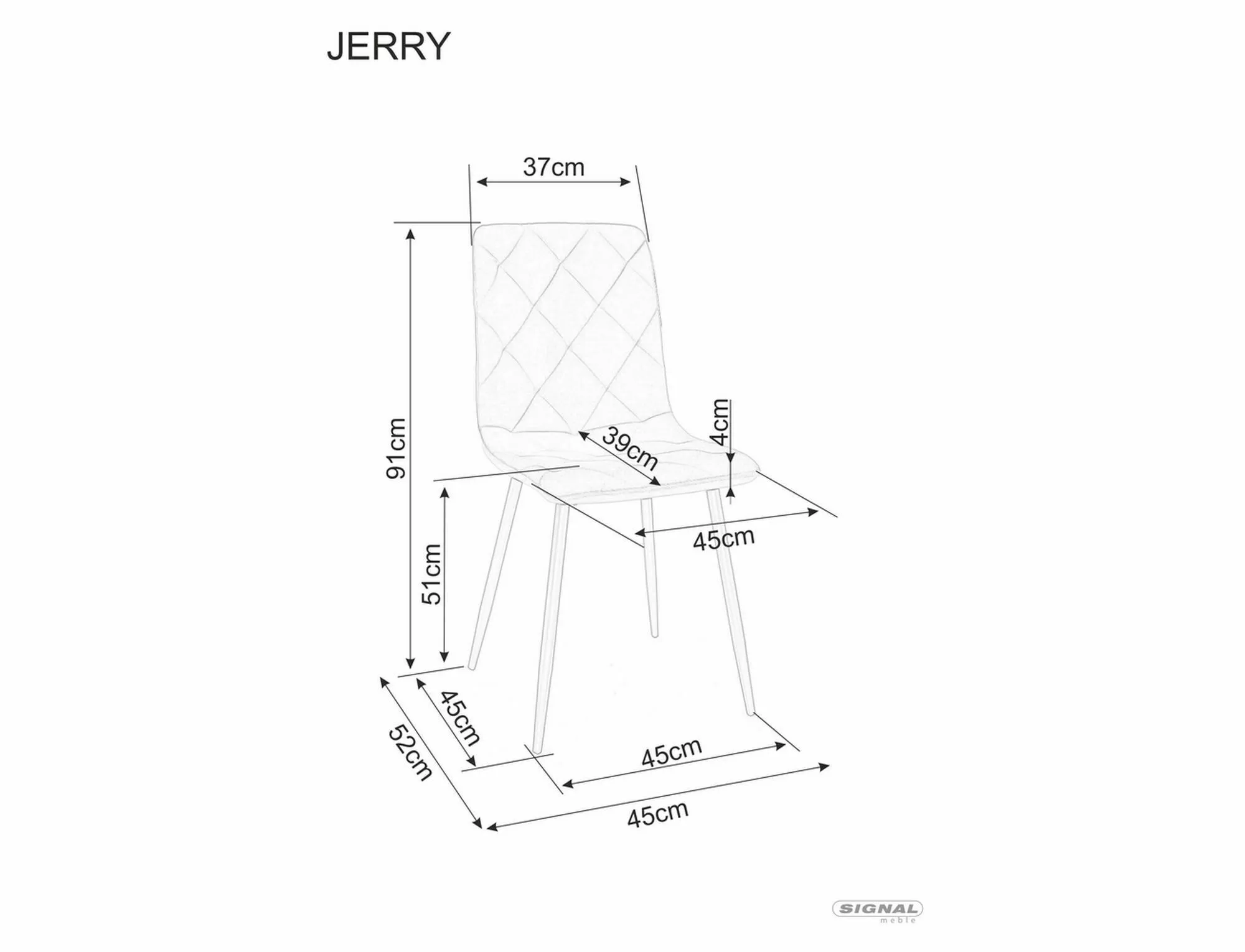 Стул кухонный Signal JERRY VELVET Черный (11777798) - фото 7