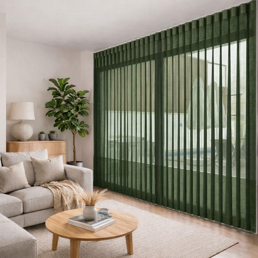 Мультишторы на окно Tulls вертикальные тканевые 140х230 см Темно-зеленый