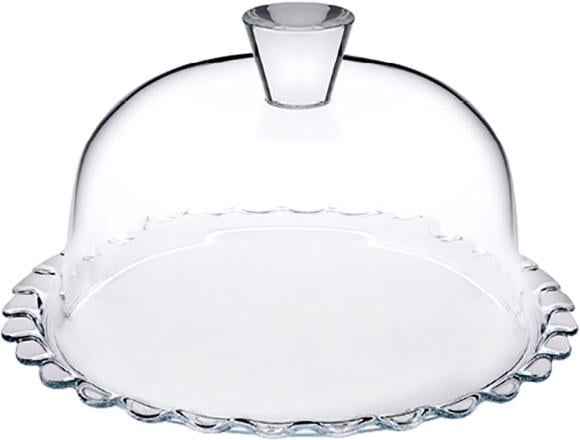 Блюдо Patisserie Ø 27 см с бортом и со стеклянной крышкой-колпаком (PB-96874)