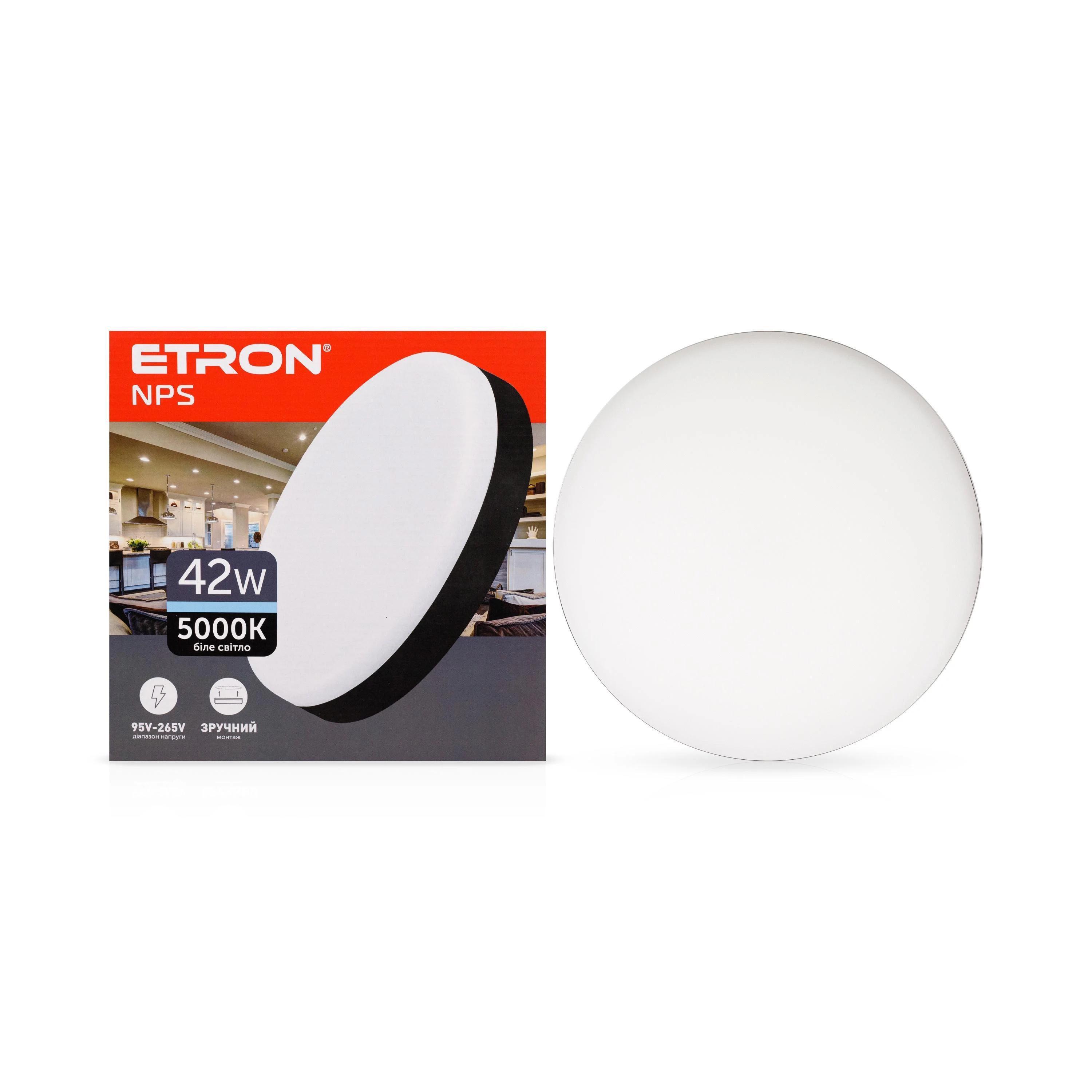 LED-светильник круглый ETRON 1-EMP-736 NPS 42W 5000К IP20 Black (27551877)