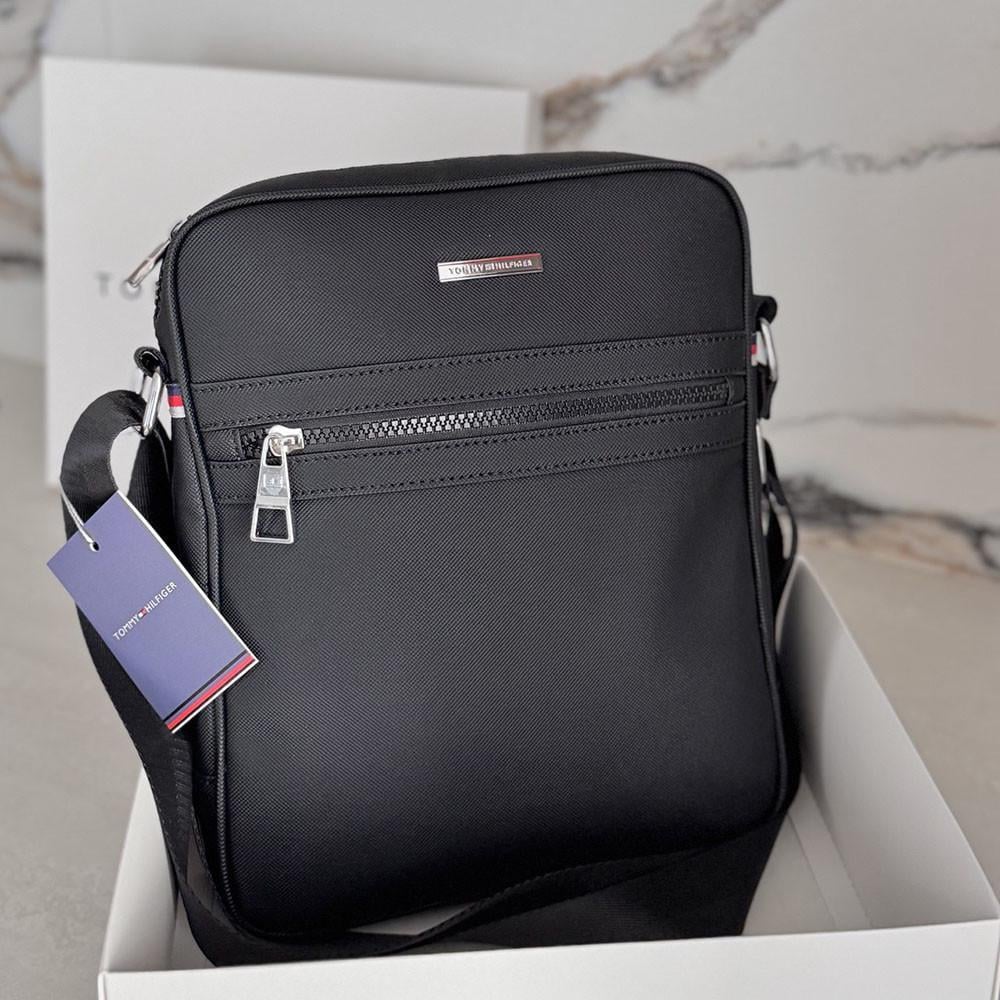 Сумка чоловіча брендова через плече Tommy Hilfiger Чорний (1725 PTR)