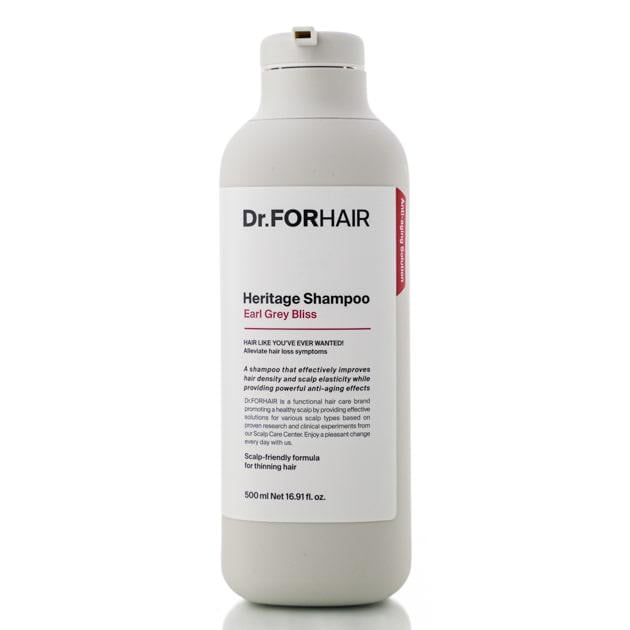 Шампунь антивіковий для ослабленої шкіри голови та тонкого волосся Dr.FORHAIR Hair Heritage Shampoo Earl Grey Bliss 500 мл
