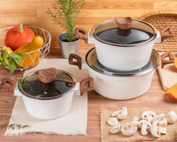 Набір казанів Edenber з мармуровим покриттям 8 пр. (EB-7424) - фото 2 Набір казанів Edenber з мармуровим покриттям 8 пр. (EB-7424) - фото 2