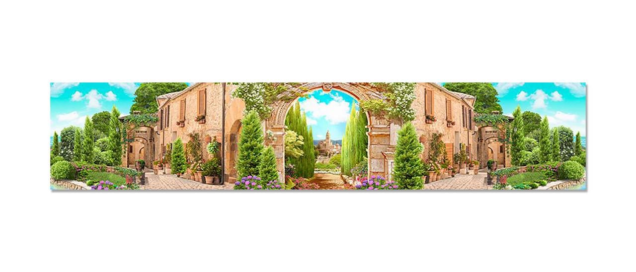 Кухонный фартук Античная арка у моря 60х300 см Бежевый