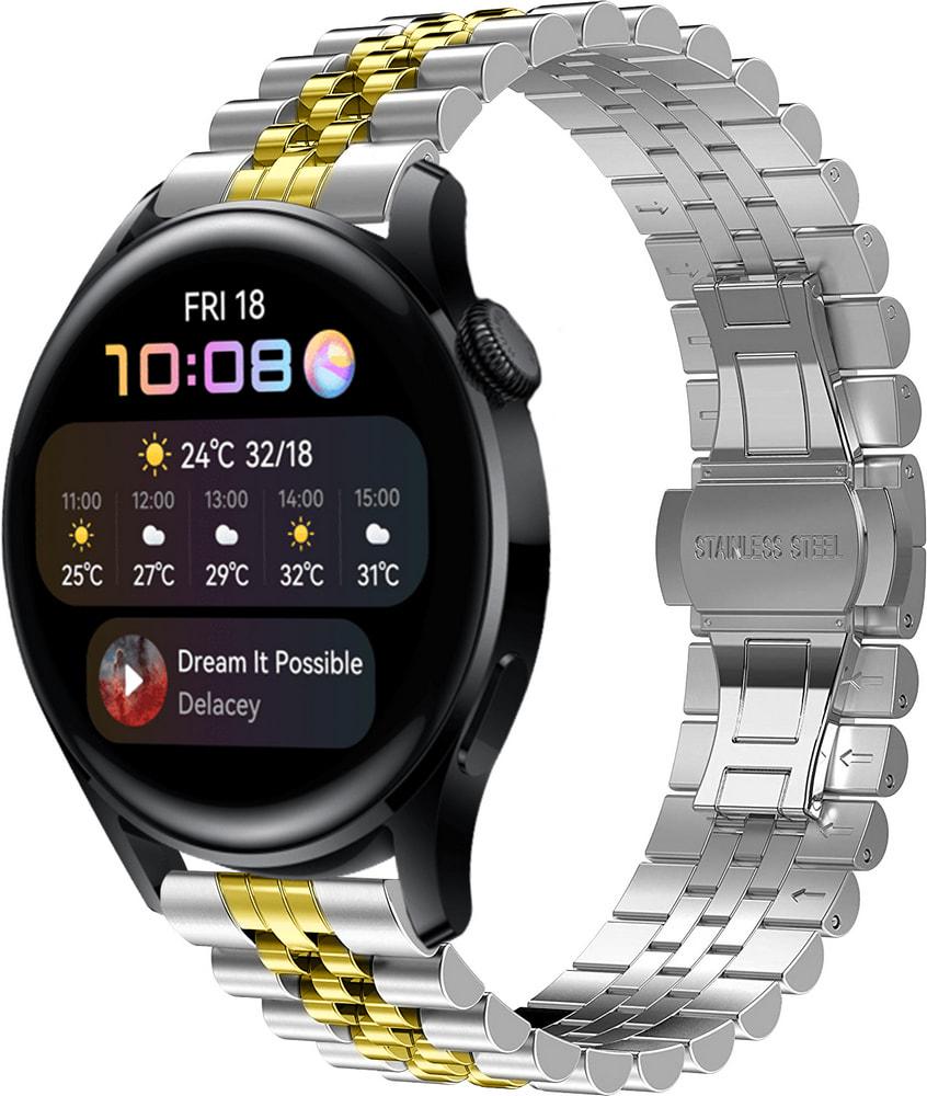 Браслет металлический Stech Line для Huawei Watch 3 Silver Gold (29145-67)