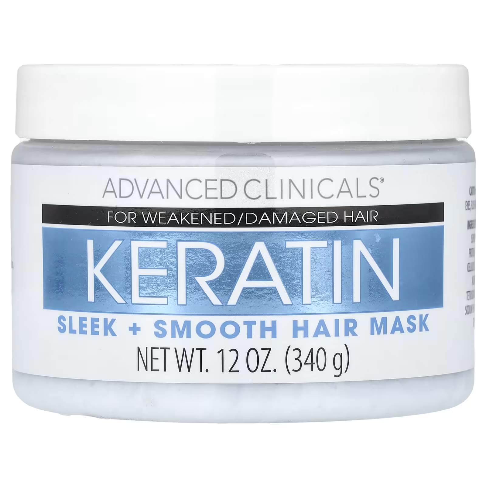 Маска для волос Advanced Clinicals для гладкости волос с кератином 340 г (25312737)
