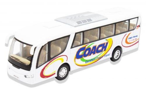 Игрушечный автобус Coach инерционный Белый (113831)