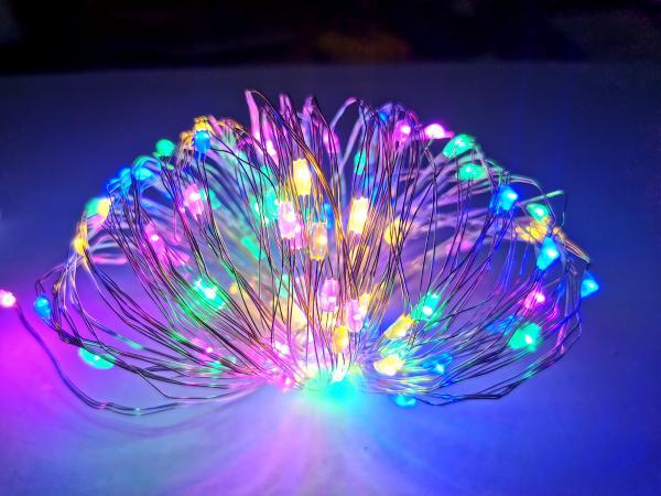 Гірлянда LED нитка Novogod'ko Мідний дріт 100 ламп 10 м Багатокольоровий (973781)