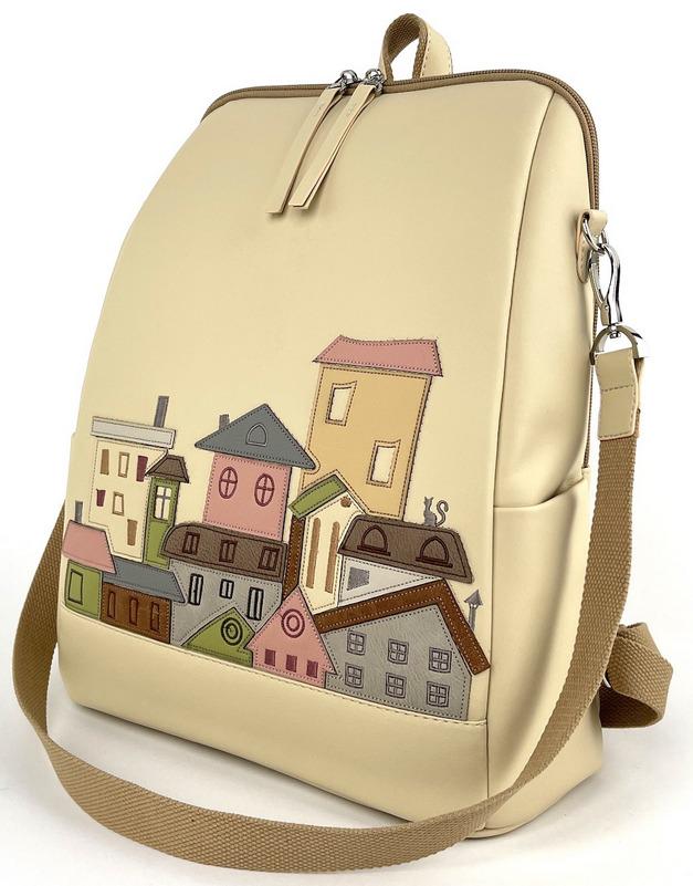 Міський рюкзак жіночий Alba Soboni 240009 з кишенею для ноутбука 13,6" Бежевий