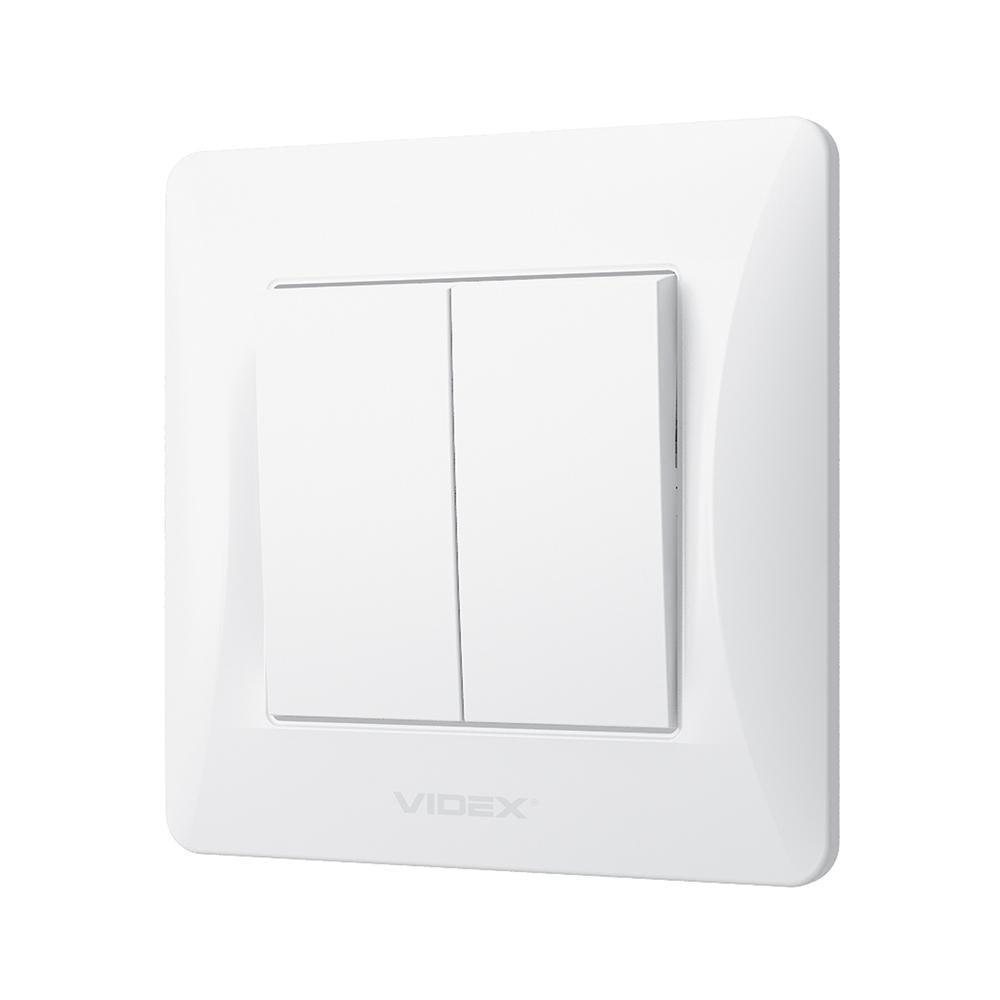 Вимикач двоклавішний Vіdех Bіnеrа Білий (22550989)