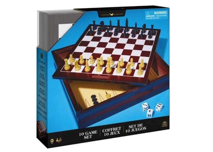 Набор из 10 классических игр в деревянной коробке (2541063643)